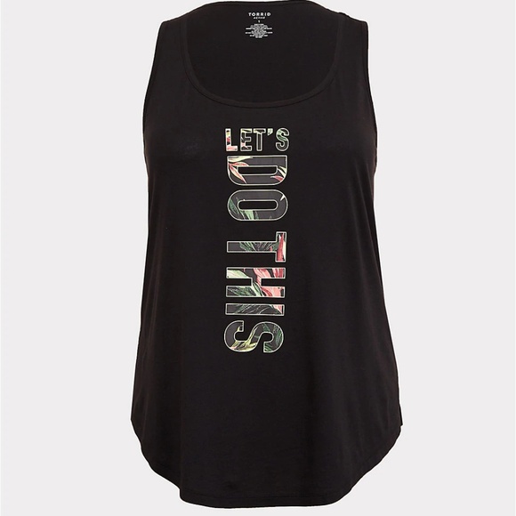 Torrid 3X 4X Top Tank Black "Lets Do This Plus - Picture 3 of 3